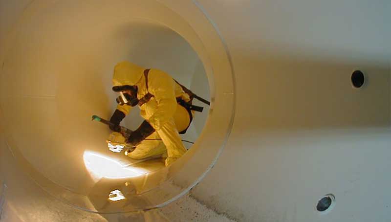 BELFOR Environmental technician at a mercury spill