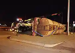 overturned fuel tanker