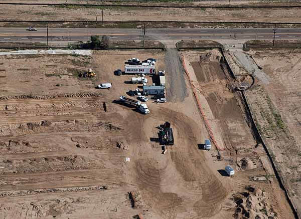 Aerial view of Stapleton International Airport site after BELFOR Environmental remediation of contaminated soil