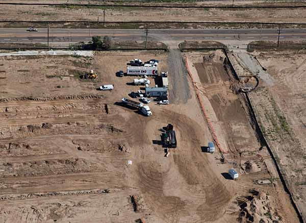 stapleton-soil-contamination Aerial view of Stapleton International Airport site after BELFOR Environmental remediation of contaminated soil